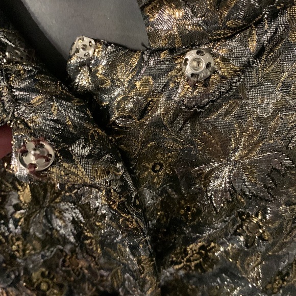 Vintage Silver & Gold Metallic Blazer Size M - Picture 5 of 12